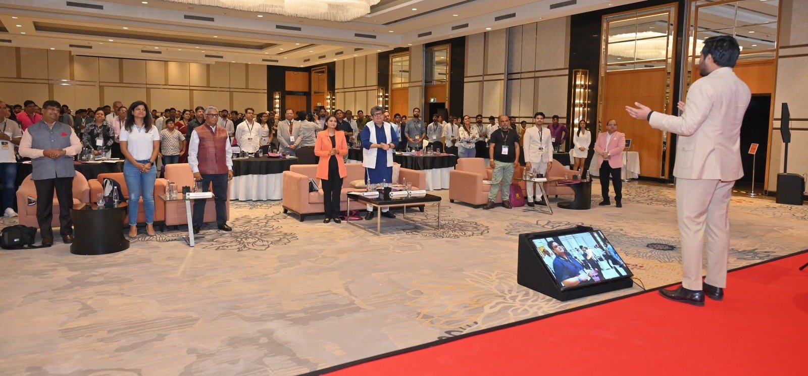 Durvesh Yadav speaking at a live event
